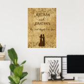 Trouwdag bruid bruidegom Fijn leven samen Poster (Thuiskantoor)