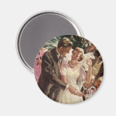 Trouwdag Bruid Bruidegom Jonggehuwden Snijden de T Magneet (Voorkant / Achterkant)