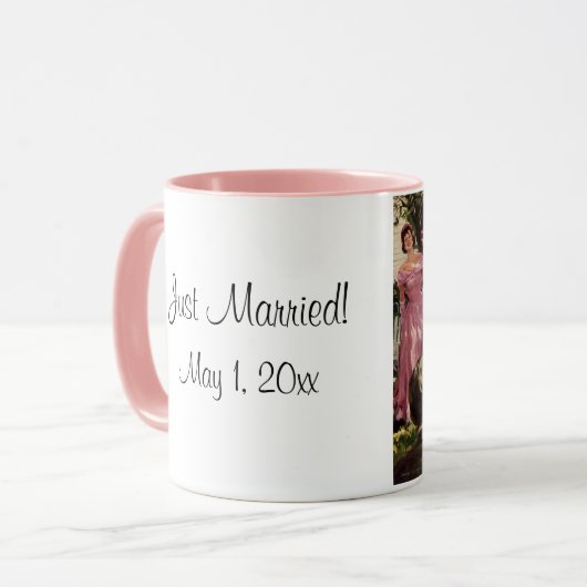 Trouwdag Bruid Bruidegom Jonggehuwden Snijden de T Mok (Voorkant links)