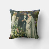 Trouwdag, bruid en bruidegom met Menora Kussen (Achterkant)