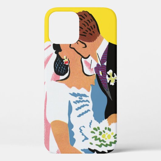 Trouwdag, bruid en bruidegom pasgetrouwd kussen Case-Mate iPhone case (Achterkant)