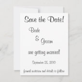Trouwdag Bruid en Bruidegom, Reserveer de Datum Save The Date (Achterkant)