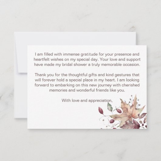 Trouwdag bruiloft boho pompoen bedankt (Achterkant)