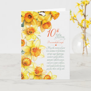 Trouwdag Cadeau 10 Jaar Getrouwd: Zinnige Narcisse Kaart