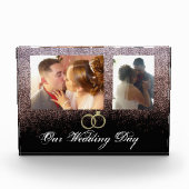 Trouwdag Chic Nep Glitter Dubbel Fotoblokken (Voorkant)