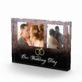 Trouwdag Chic Nep Glitter Dubbel Fotoblokken (Rechts)