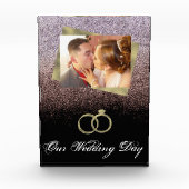 Trouwdag Chic Nep Glitter Folie Ringen Fotoblokken (Voorkant)