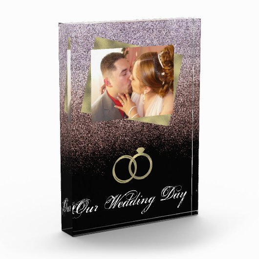 Trouwdag Chic Nep Glitter Folie Ringen Fotoblokken (Links)