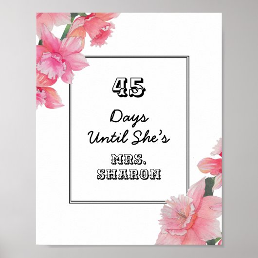 Trouwdag countdown sjabloon poster (Voorkant)