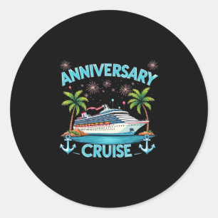 Trouwdag Cruise 2025 Koppel Vieren Ronde Sticker