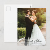 Trouwdag Dank je Bruid & Bruidegom Briefkaart BW (Voorkant / Achterkant)