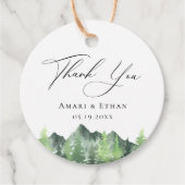 Trouwdag Dank Je Wel in Bergbos Bedankjes Labels (Voorkant)