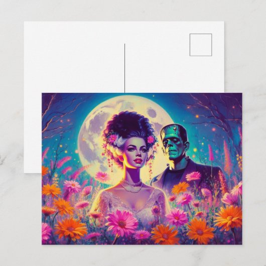 Trouwdag Dank Je Wel Monsters Briefkaart (Voorkant / Achterkant)