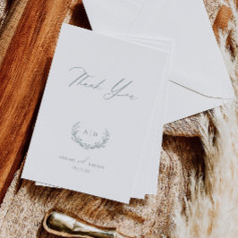 Trouwdag Dankjewel Plat Notitiekaart in Stofachtig Kaart