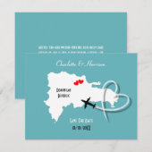 Trouwdag Dominicaanse Republiek Save The Date (Voorkant / Achterkant)