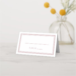 Trouwdag Eenvoudig Minimalistisch Modern Stof Roze Plaatskaartje