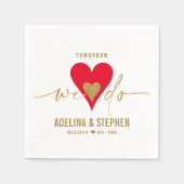 Trouwdag Elegant Hart We doen repetitie diner Servet (Voorkant)