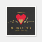 Trouwdag Elegant Hart We doen repetitie diner Servet (Voorkant)