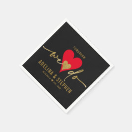 Trouwdag Elegant Hart We doen repetitie diner Servet