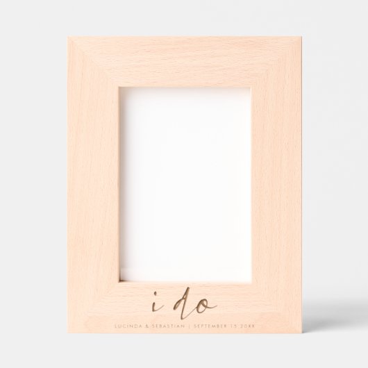 Trouwdag Elegant Minimaal Eenvoudig Ik Doe Gegraveerde Lijstjes (Voorkant)