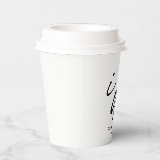 Trouwdag Elegant script dat ik doe Papieren Bekers (Rechts)