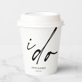 Trouwdag Elegant script dat ik doe Papieren Bekers