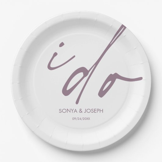 Trouwdag Elegant script dat ik doe Papieren Bordje (Voorkant)