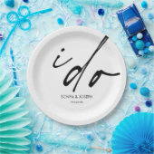 Trouwdag Elegant script dat ik doe Papieren Bordje (Feest)