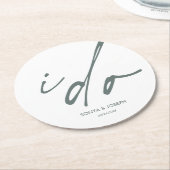 Trouwdag Elegant script dat ik doe Ronde Kartonnen Onderzetter (Gebogen)
