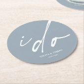 Trouwdag Elegant script dat ik doe Ronde Kartonnen Onderzetter (Gebogen)