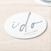 Trouwdag Elegant script dat ik doe Ronde Kartonnen Onderzetter (Gebogen)