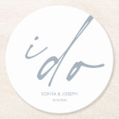 Trouwdag Elegant script dat ik doe Ronde Kartonnen Onderzetter (Voorkant)