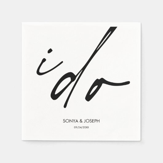 Trouwdag Elegant script dat ik doe Servet (Voorkant)