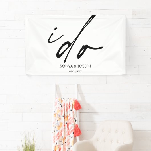 Trouwdag Elegant script dat ik doe Spandoek (Insitu)