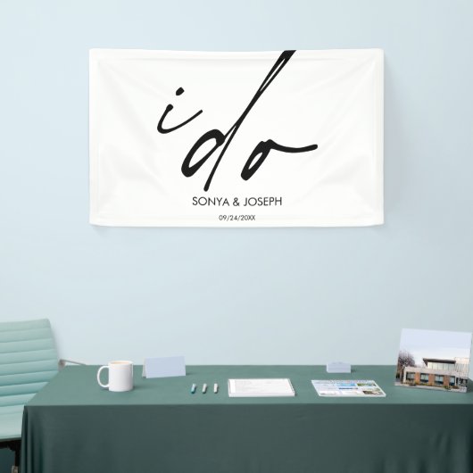 Trouwdag Elegant script dat ik doe Spandoek (Beurs)