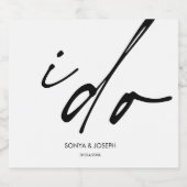 Trouwdag Elegant script dat ik doe Sparkling Wijnetiket (Enkel label)