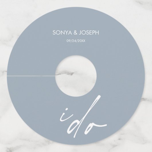 Trouwdag Elegant script dat ik doe Wijnglaslabel (Voorkant)