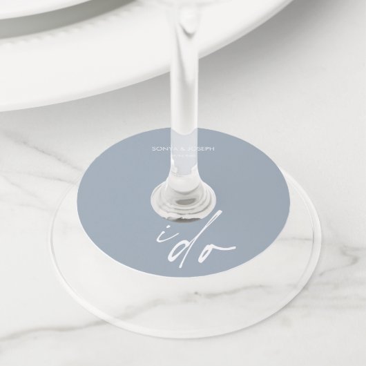 Trouwdag Elegant script dat ik doe Wijnglaslabel (Dichtbij)