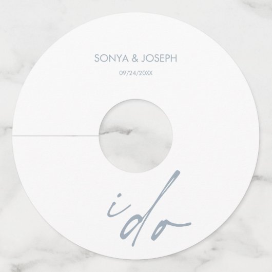 Trouwdag Elegant script dat ik doe Wijnglaslabel (Voorkant)