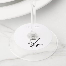 Trouwdag Elegant script dat ik doe Wijnglaslabel