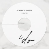 Trouwdag Elegant script dat ik doe Wijnglaslabel (Voorkant)