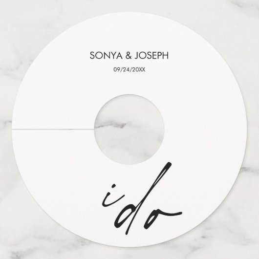 Trouwdag Elegant script dat ik doe Wijnglaslabel (Voorkant)