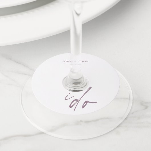 Trouwdag Elegant script dat ik doe Wijnglaslabel (Dichtbij)