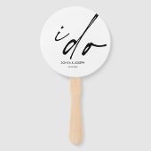 Trouwdag Elegant Script "Ik doe" Hand Fan Handwaaier (Voorkant)