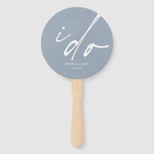 Trouwdag Elegant Script "Ik doe" Hand Fan Handwaaier (Achterkant)
