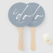 Trouwdag Elegant Script "Ik doe" Hand Fan Handwaaier (Voorkant en achterkant)