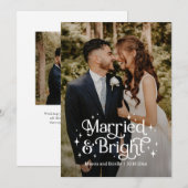Trouwdag- en helder nieuwgetrouwd Kerstkaart (Voorkant / Achterkant)
