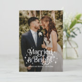 Trouwdag- en helder nieuwgetrouwd Kerstkaart (Staand voorkant)