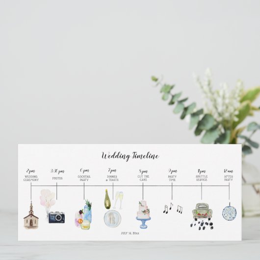 Trouwdag Evenementen Tijdschema Programma (Staand voorkant)