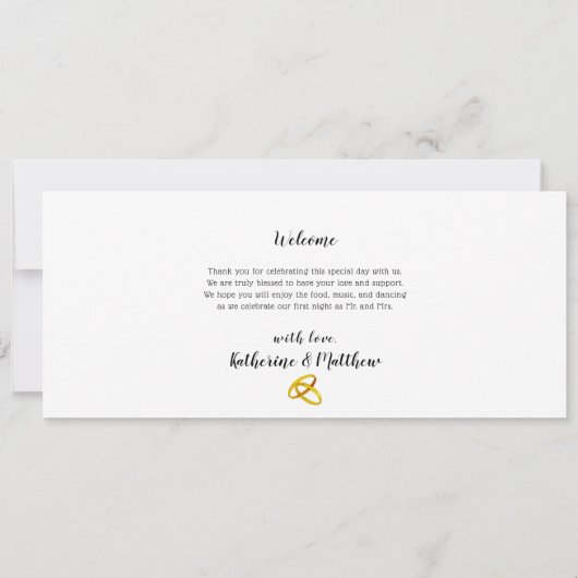 Trouwdag Evenementen Tijdschema Programma (Achterkant)